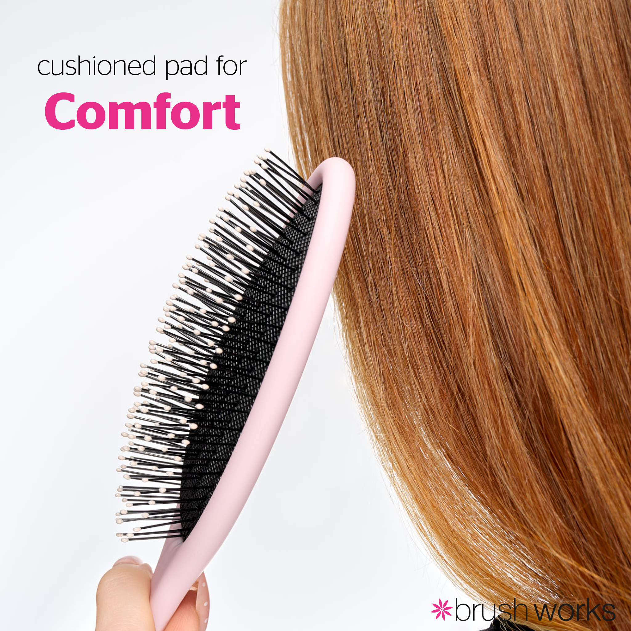 Brushworks Professional Oval Detangling Hair Brush – Pink - image 5