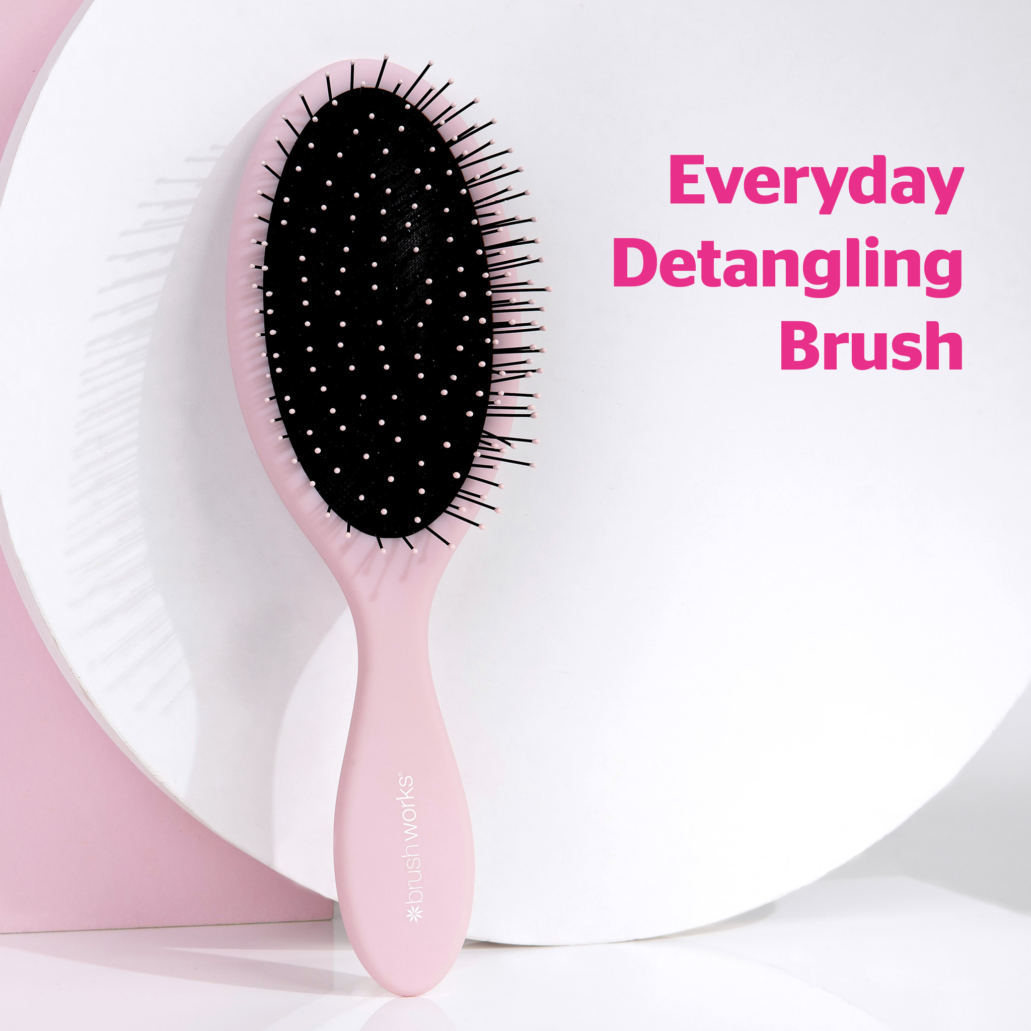 Brushworks Professional Oval Detangling Hair Brush – Pink - image 6
