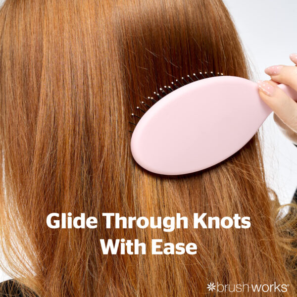 Brushworks Professional Oval Detangling Hair Brush – Pink — alternate view
