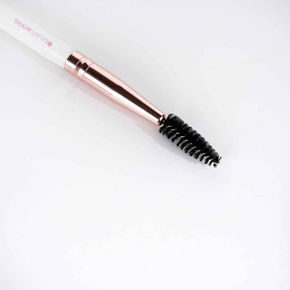 Brushworks White & Gold Brow Duo Brush - image 4