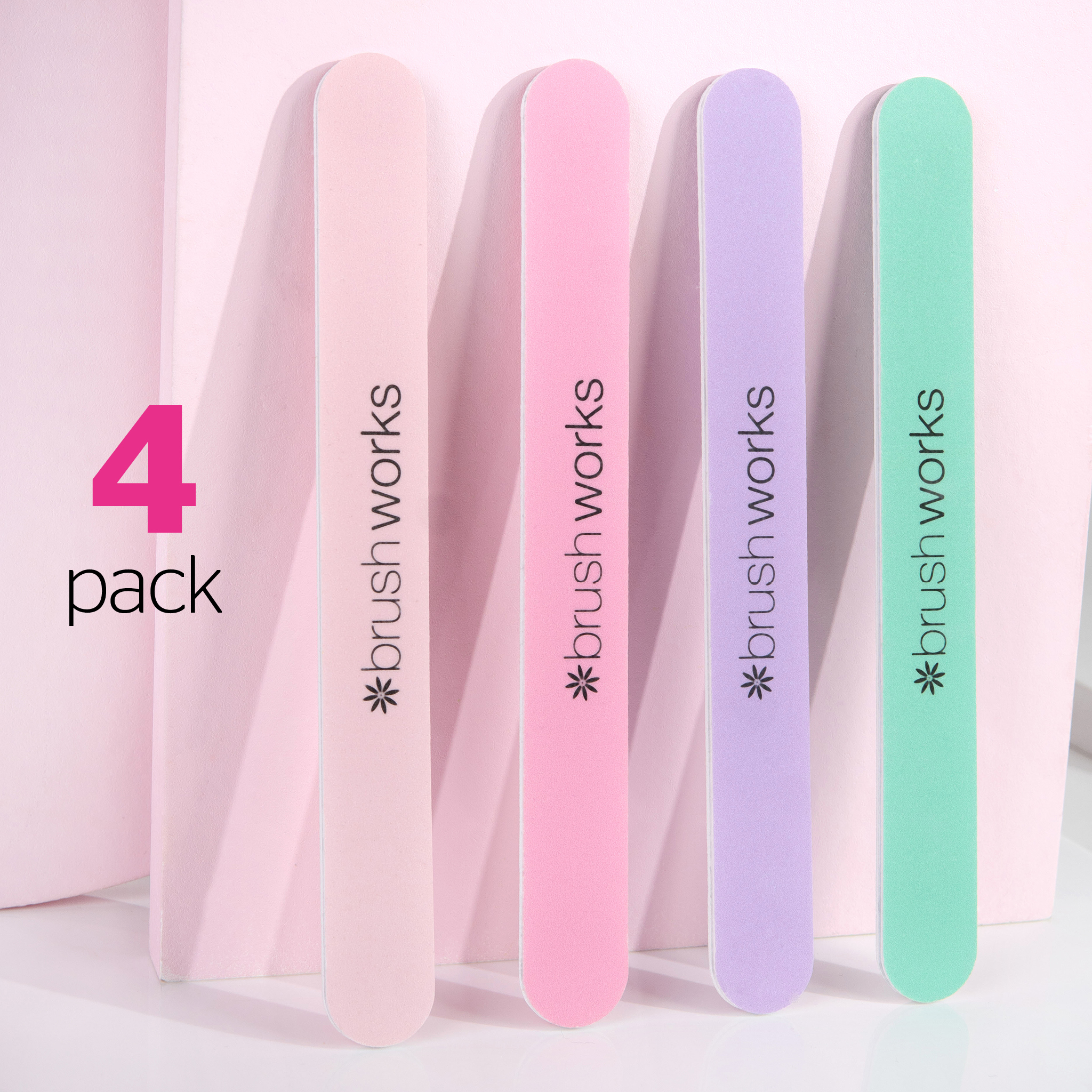 Brushworks Pastel Coloured Nail Files – 4 Pack - image 3