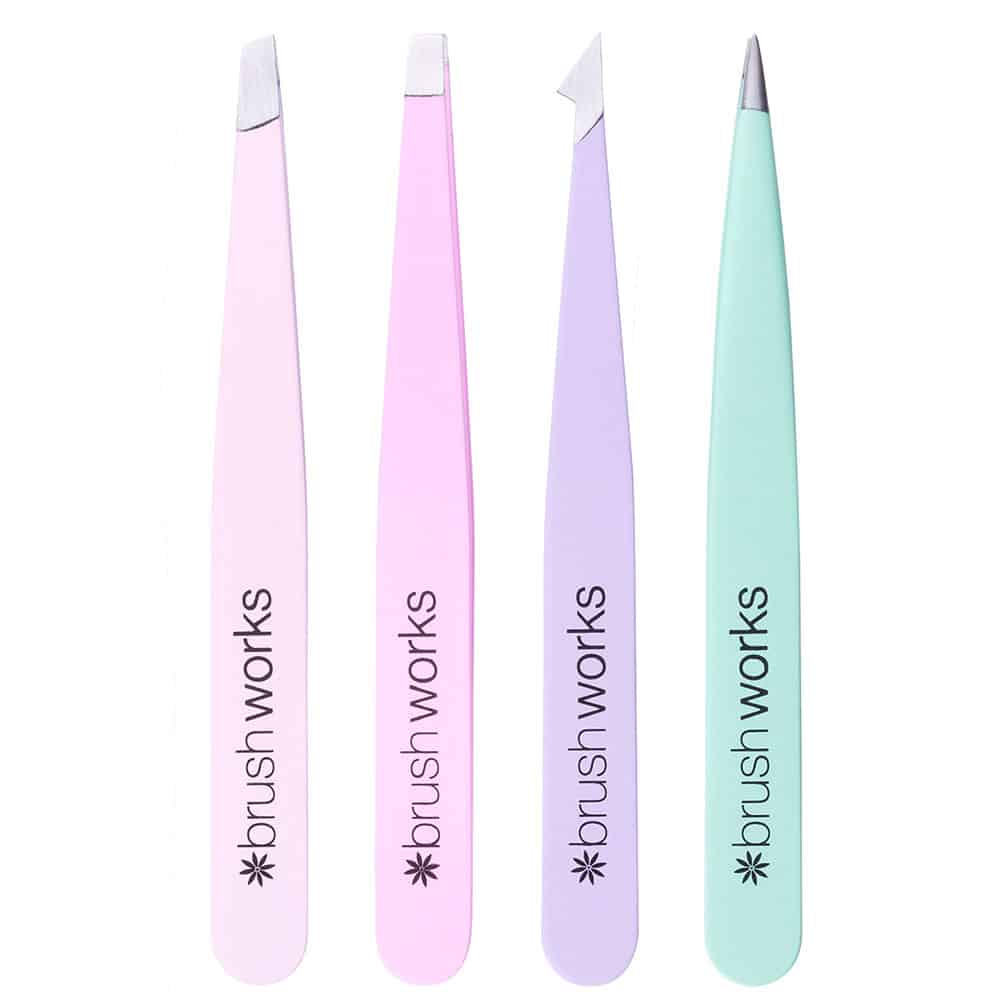 Brushworks 4 Piece Combination Tweezer Set – Pastel - image 6