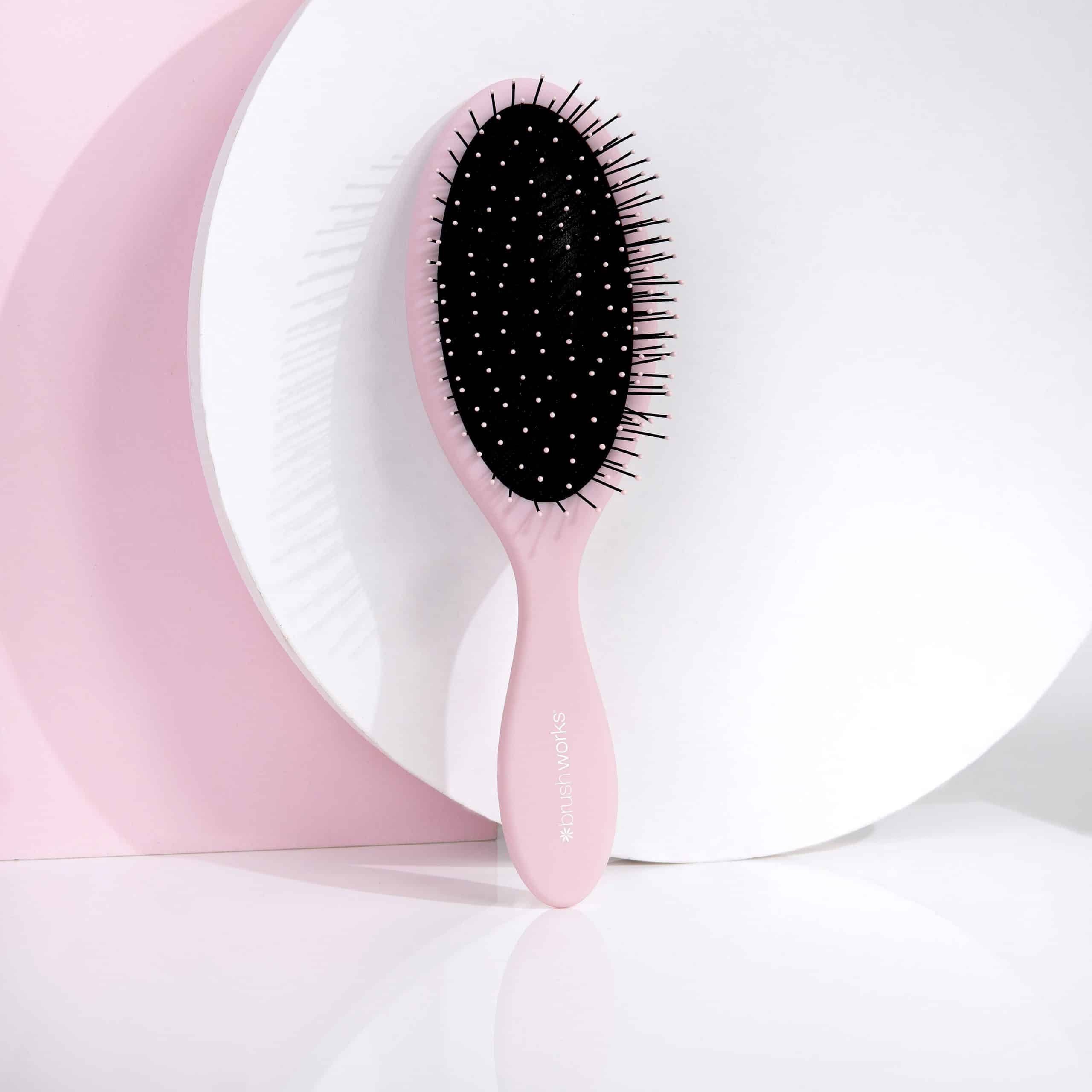 Brushworks Professional Oval Detangling Hair Brush Pink