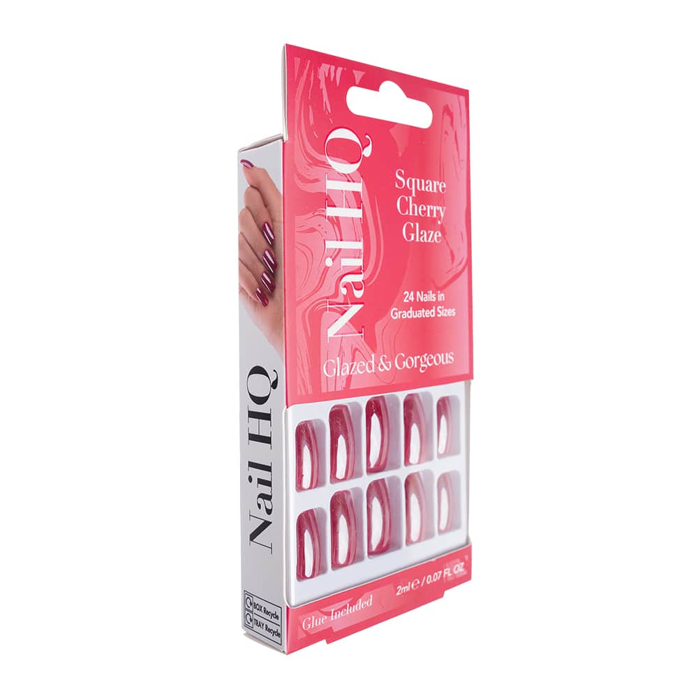 Nail HQ Square Cherry Glaze Nails (24 Pieces) - image 4