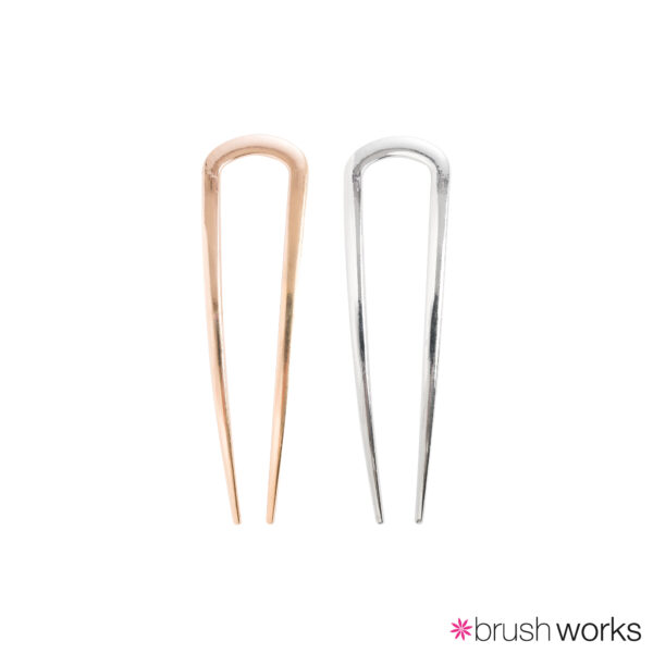 Brushworks French Hair Pin Duo – Gold & Silver — alternate view
