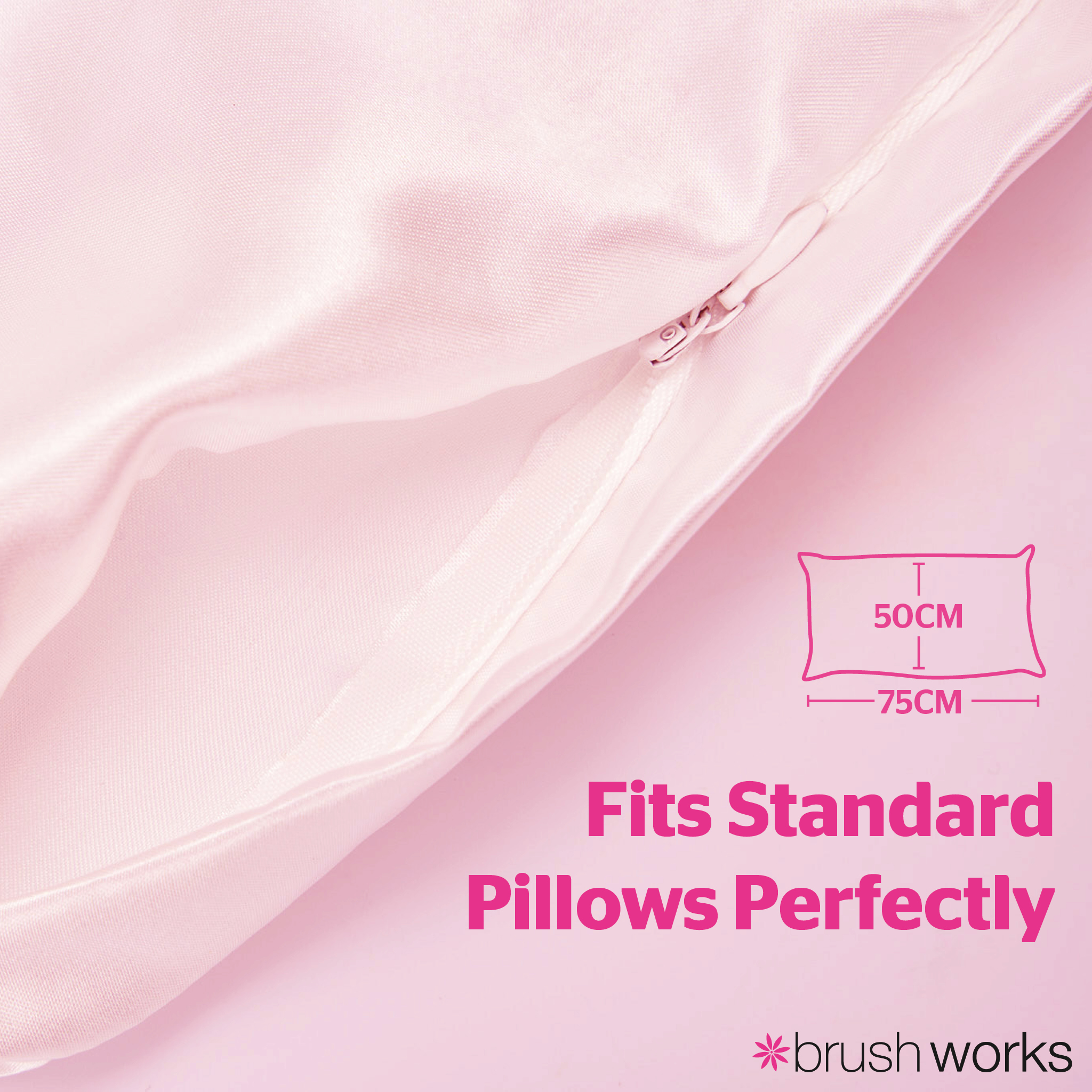 Brushworks Luxe Satin Pillowcase – Pink - image 4